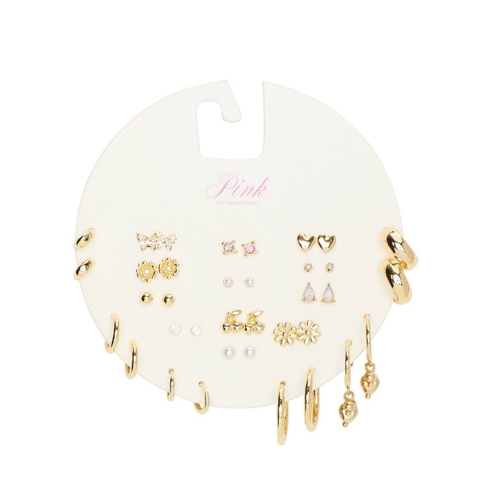 NWT Victoria's Secret PINK
Gold 18-Pack Stud & Hoop Earring Set!!